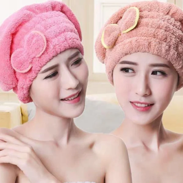 طاقية تجفيف الشعر، منشفة من المايكروفايبر فائقة الامتصاص