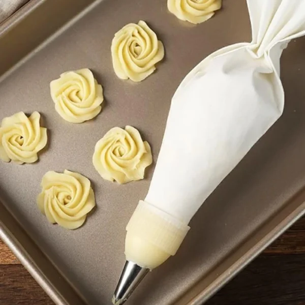 كيس تزيين الحلويات أنبوبي من القطن قابل لإعادة الاستخدام والغسيل