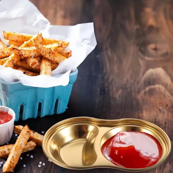 طبق صوص استانلس دهبي 2 عين مدور