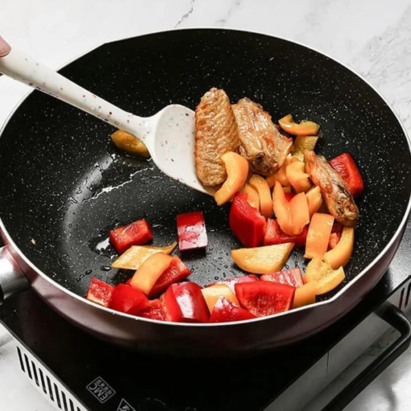 ملعقة سيليكون - متينة ومرنة، مقاومة للحرارة، غير لاصقة، متعددة الأغراض، آمنة للاستخدام في غسالة الصحون