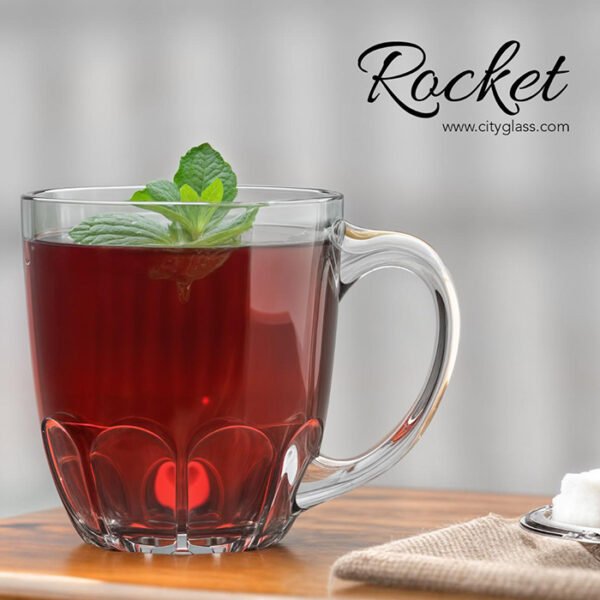 سيتي جلاس روكيت طقم 6 مجات زجاج - 200 مل للشاي والقهوة بتصميم أنيق