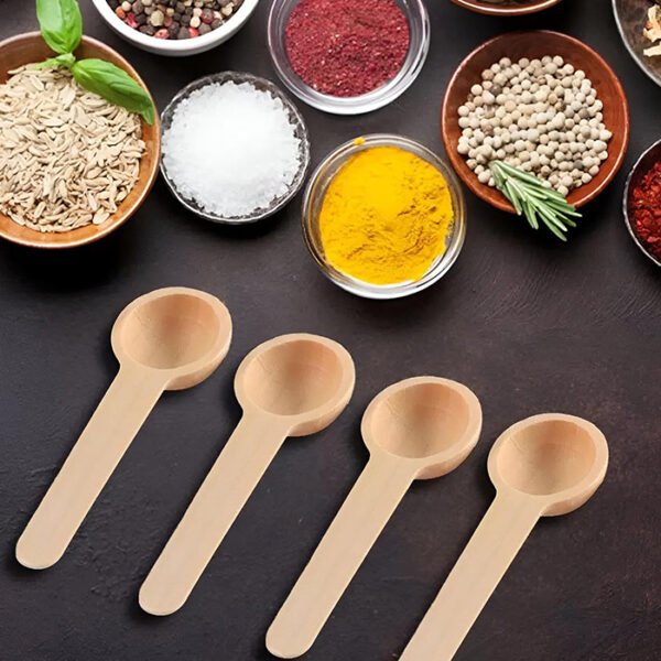 معالق بهارات خشب بامبو - مناسب للتوابل والأعشاب - 6 قطع