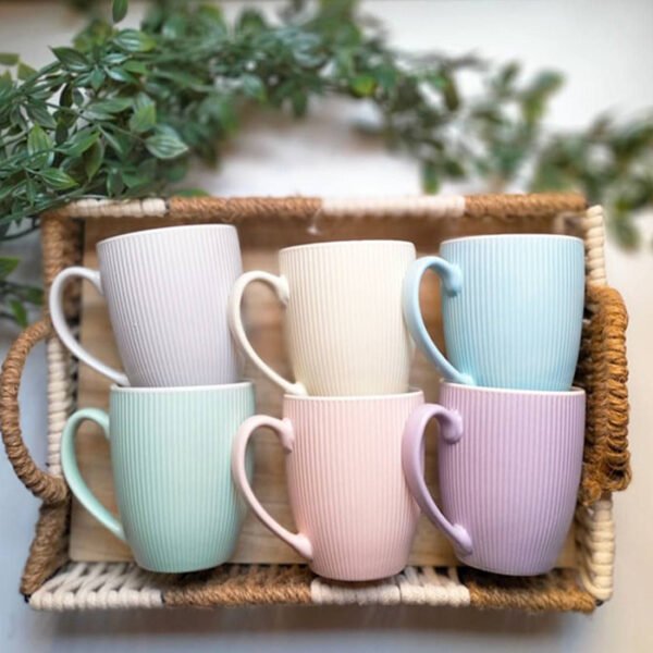 طقم مج كوبي ايكيا 4 قطع - خامه بورسلين مضلع