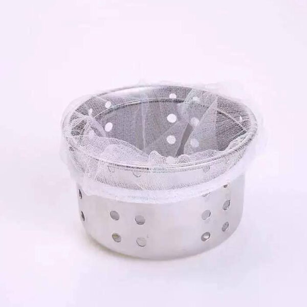 مجموعة أكياس شبكية لمصفاة حوض المطبخ، أغطية تصريف الحوض للاستعمال مرة واحدة مضادة للانسداد، شبكات تصفية حوض المطبخ أساسيات المطبخ