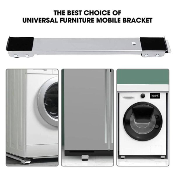 حامل اثاث معدني متعدد الاستخدامات مع عجلات وفرامل للكراسي والطاولات والخزائن والارائك والاستخدام الداخلي - متعدد الاغراض - 2 قطعة