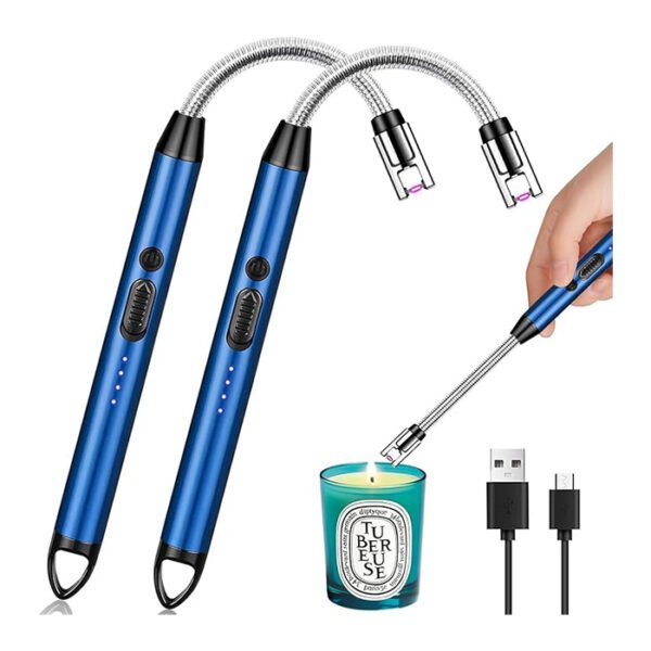 ولاعة بلازما كهربائية قابلة لإعادة الشحن، للمطبخ ، شحن USB، مقاومة للرياح بدون لهب