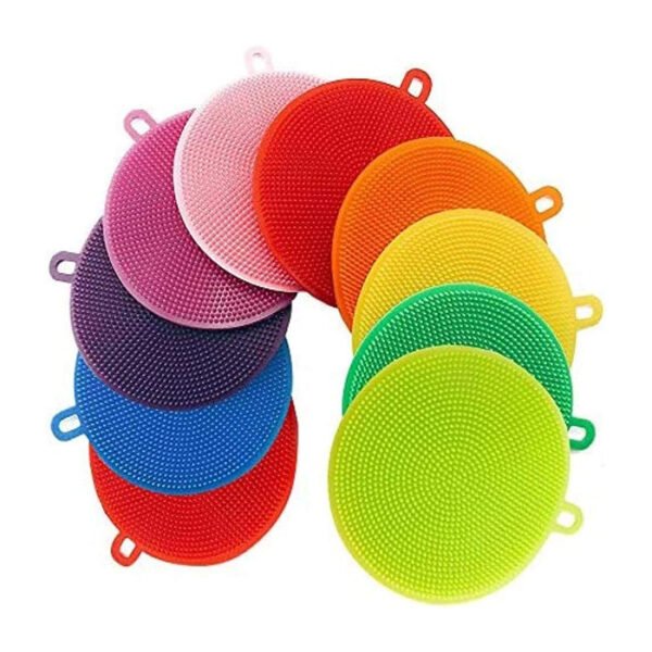 اسفنجة من السيليكون الامن غذائياً - قطعتين 2x1 - مطاطية قابلة لاعادة الاستخدام وسريعة الجفاف، امنة للتنظيف في غسالة الاطباق