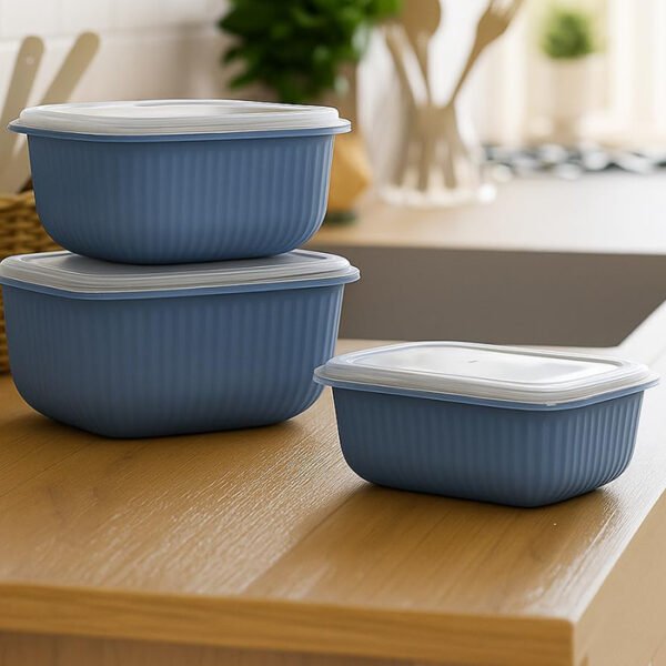 حاويات تخزين طعام ماستر لاين 3 قطع، مصنوعة من البلاستيك، مجموعة من 3 قطع، بأحجام 600 مل و1100 مل و1800 مل - متعدد الألوان