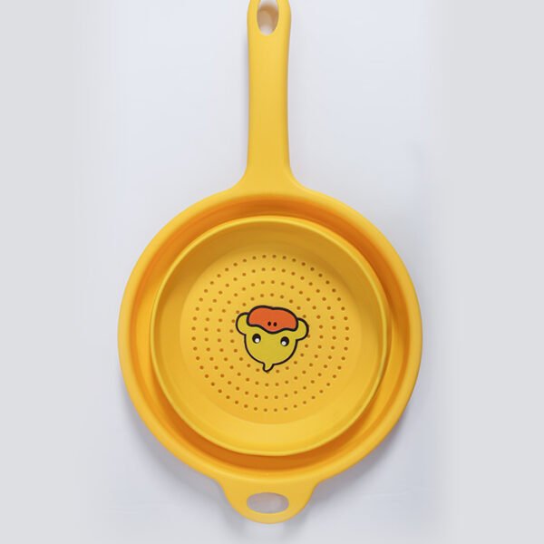 صفاية مطبخ مزدوجة - صفاية قابلة للطي للفواكه والخضروات والمكرونة، تصميم خفيف الوزن وعملي لسهولة التخزين