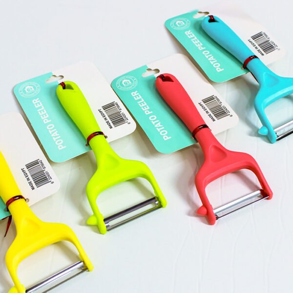 مقشرة بطاطس وخضروات من الستانلس ستيل ويد بلاستيك | الوان متعددة